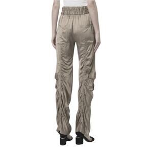 Manning Cartel Off-Duty Metallic Taupe Ruched Satin Drawstring Pocket Jogger 2